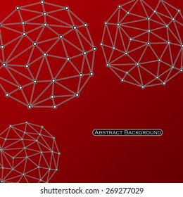 Abstract polygonal sphere background. Futuristic style card. Vector illustration. Eps 10