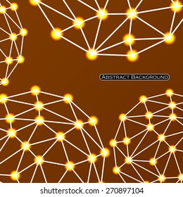 Abstract polygonal sphere background. Futuristic style card. Vector illustration. Eps 10