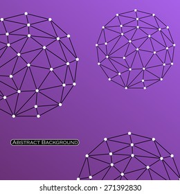 Abstract polygonal sphere background. Futuristic style card. Vector illustration. Eps 10