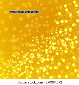  Abstract polygonal sphere with glow. Futuristic style card. Vector illustration. Eps 10