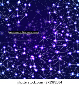  Abstract polygonal sphere with glow. Futuristic style card. Vector illustration. Eps 10