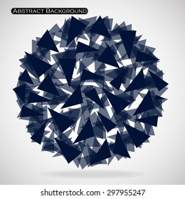 Abstract polygonal sphere with triangles. Vector illustration. Eps 10