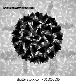 Abstract polygonal sphere with triangles. Vector illustration. Eps 10