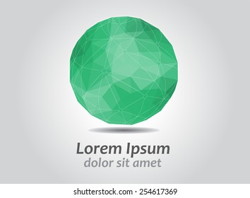 Abstract polygonal sphere.Logo vector design.