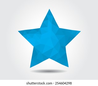 Abstract polygonal star.Low poly star vector illustration.