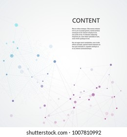 Abstract polygonal structure with connecting dots and lines.