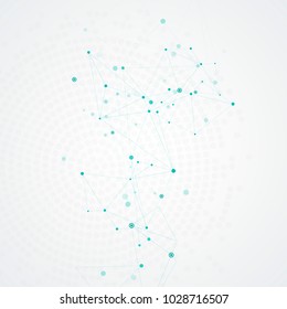 Abstract polygonal structure with connecting dots and lines.