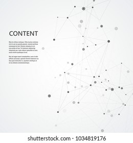 Abstract polygonal structure with connecting dots and lines.