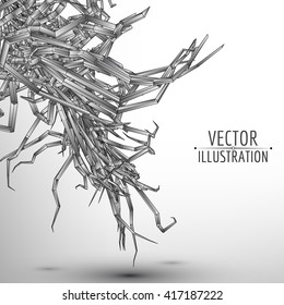 Abstract polygonal structure. Mechanical object. Vector illustration.
