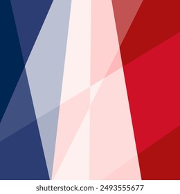 Abstract polygonal style France flag colors square banner. French state red, white and blue background low poly creative country symbol. Eps