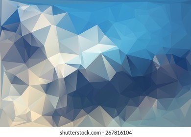 Abstract Polygonal From Sun In The Cloud Shadows Background. Vector Illustration