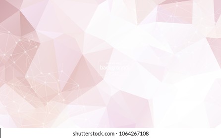 Abstract polygonal surface background. Low poly mesh design with connecting dot and line. Connection triangle structure. Vector geometry futuristic decoration. Greeting card. Spectrum concept.