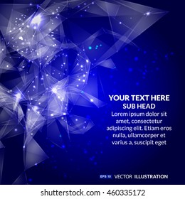 Abstract polygonal techno background. Futuristic style card. Business presentations. Cybernetic dots, creative banner