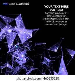 Abstract polygonal techno background. Futuristic style card. Business presentations. Cybernetic dots, creative banner