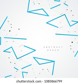 Abstract polygonal technology background with connected dots and lines.