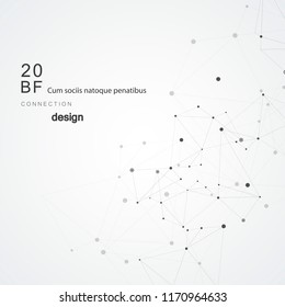Abstract polygonal technology background with connecting dots and lines.