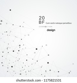 Abstract polygonal technology background with connecting dots and lines.