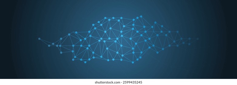 Abstract polygonal technology futuristic network background with connecting dots and lines. Global network connection, digital technology and communication concept