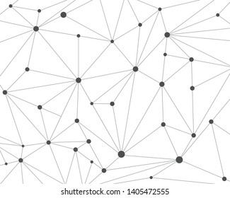 Abstract polygonal technology network background with connecting dots  - Vector illustration