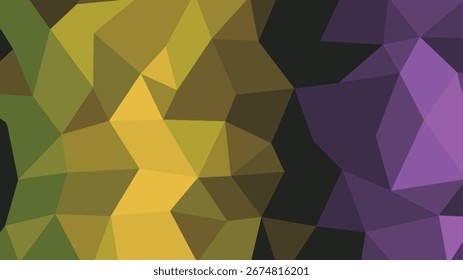 Abstract polygonal texture with a color transition from yellow-green to purple, creating geometric shapes.