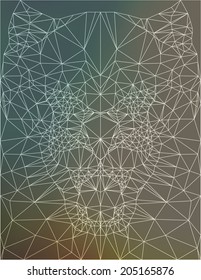 Abstract polygonal tiger. Geometric hipster illustration. Polygonal poster