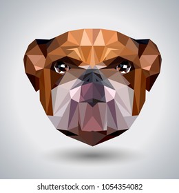English Bulldog 10x15 FT Photo Backdrops,Polygonal Bulldog Design with Geometric Triangles Abstract Animal Drawing Background for Child Baby Shower Photo Vinyl Studio Prop Photobooth Photoshoot