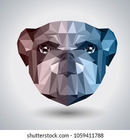 Abstract polygonal tirangle animal bulldog. Hipster animal illustration