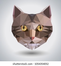 Abstract polygonal tirangle animal cat. Hipster animal illustration