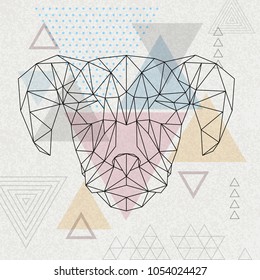 Abstract polygonal tirangle animal dog. Hipster animal illustration