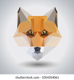 Abstract polygonal tirangle animal fox. Hipster animal illustration