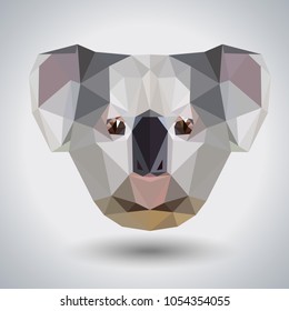 Abstract polygonal tirangle animal koala. Hipster animal illustration