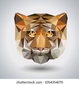 Abstract polygonal tirangle animal tiger. Hipster animal illustration