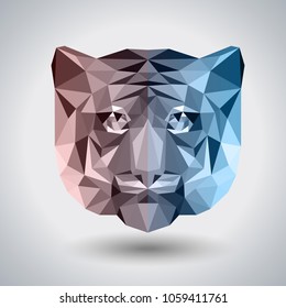 Abstract polygonal tirangle animal tiger. Hipster animal 