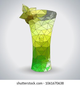 Abstract polygonal tirangle cocktail absinthe. Hipster cocktail menu