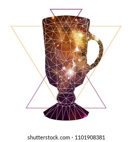 Abstract polygonal tirangle cocktail with open space background 
