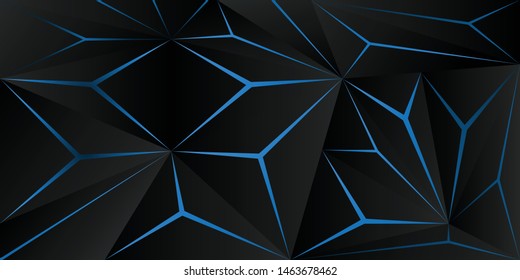 abstract polygonal triangle blue background