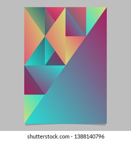 Abstract polygonal triangle mosaic flyer template background - multicolor minimal vector stationery graphic design