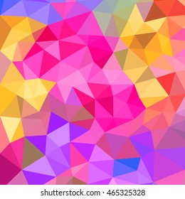 Abstract polygonal triangles background. Colorful vivid background of colored triangles with kaleidoscope effect
