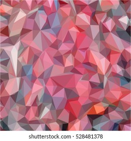 Abstract polygonal triangles of red vector illustration. Creative decorative background with geometric designs in the style of origami
