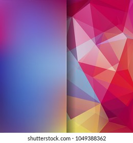 Abstract polygonal vector background. Colorful geometric vector illustration. Creative design template. Abstract vector background for use in design. Pink, red, blue, yellow colors.