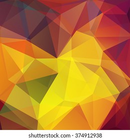Abstract polygonal vector background. Colorful geometric vector illustration. Creative design template.  Yellow, brown colors. 