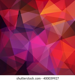Abstract polygonal vector background. Colorful geometric vector illustration. Creative design template. Red, pink, purple, brown colors. 