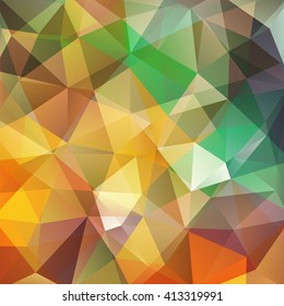 Abstract polygonal vector background. Colorful geometric vector illustration. Creative design template. Yellow, green, orange, brown  colors. 