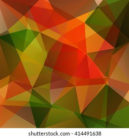 Abstract polygonal vector background. Colorful geometric vector illustration. Creative design template. Red, orange, brown, green colors. 