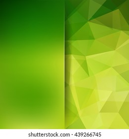 Abstract polygonal vector background. Colorful geometric illustration. Creative design template.  Green, yellow colors. 