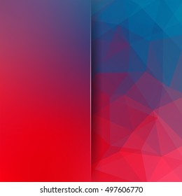 Abstract polygonal vector background. Colorful geometric vector illustration. Creative design template. Abstract vector background for use in design. Red, blue colors