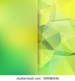 Abstract polygonal vector background. Colorful geometric vector illustration. Creative design template. Abstract vector background for use in design. Yellow, green colors
