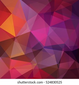 Abstract polygonal vector background. Colorful geometric vector illustration. Creative design template.  Orange, pink, purple, brown colors. 