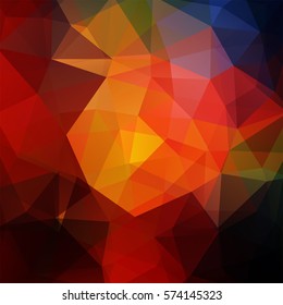 Abstract polygonal vector background. Colorful geometric vector illustration. Creative design template. Orange, red colors. 