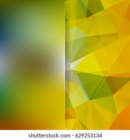 Abstract polygonal vector background. Colorful geometric vector illustration. Creative design template. Abstract vector background for use in design. Yellow, green, orange colors.